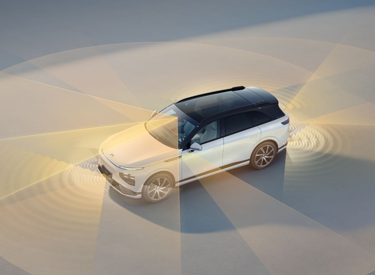 Schéma de perception et cônes de vision du véhicule